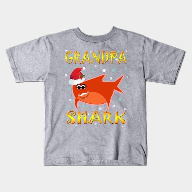 Christmas Grandpa Shark Funny  Design Gift Idea Kids T-Shirt by werdanepo